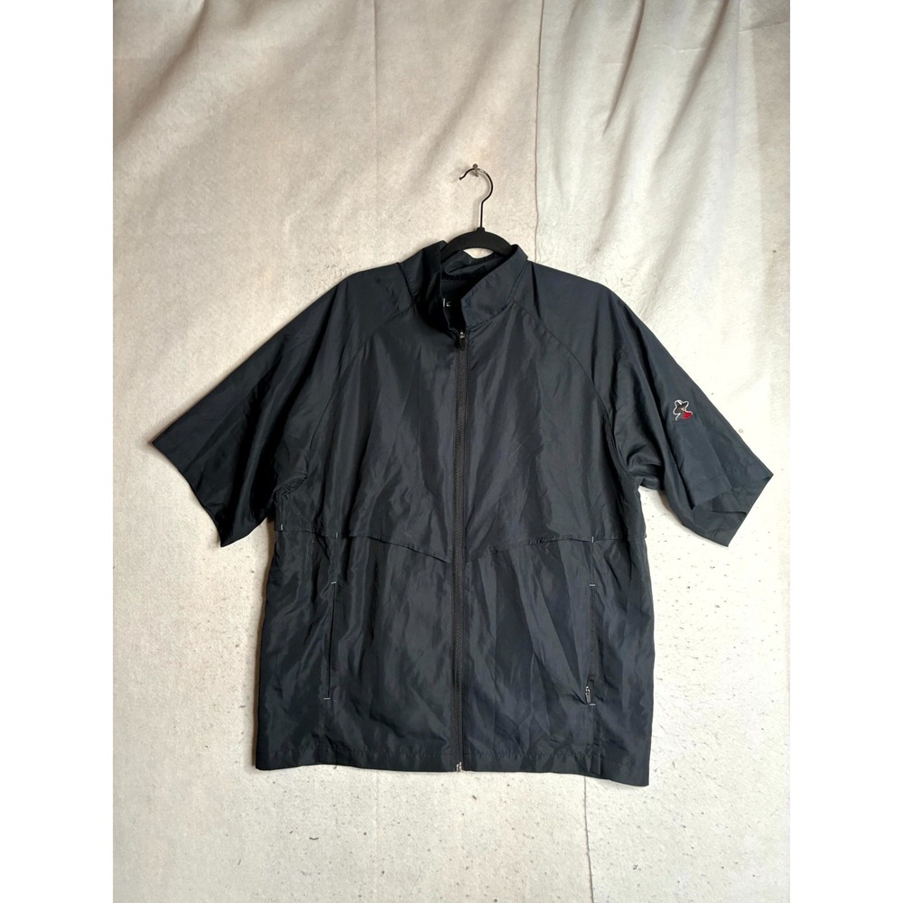 Sun Mountain Headwind Golf Jacket Mens M Black Lightweight Short Sleeve Full Zip